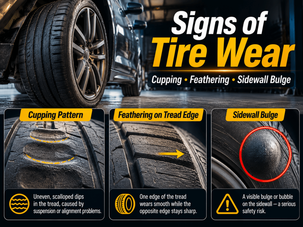 Signs of Tire Wear: 7 Dangerous Warnings 1 Signs of Tire Wear
