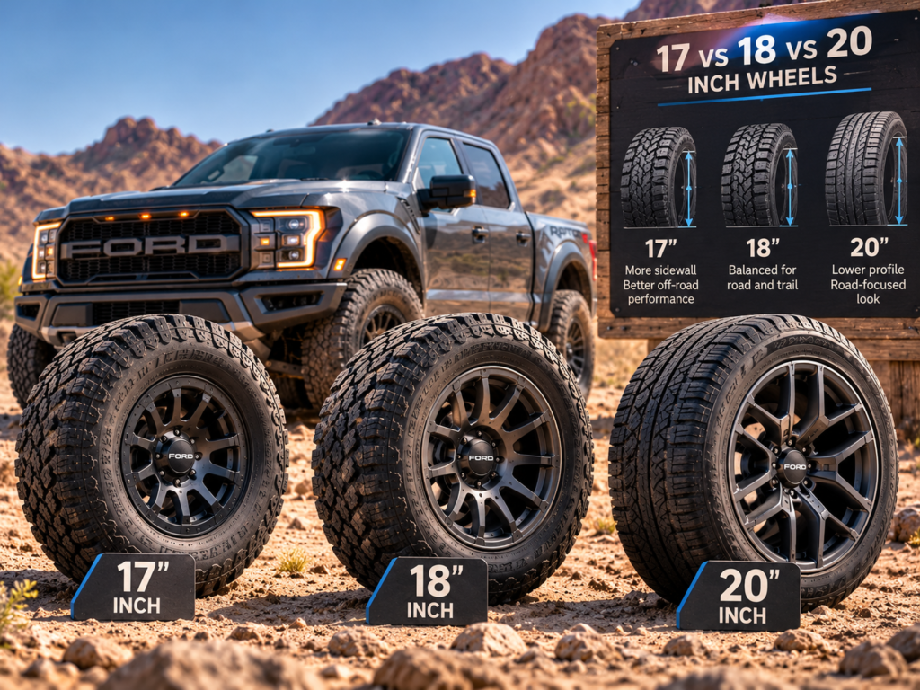 Ford Raptor Wheel and Tire Size Guide 2 Ford Raptor Wheel Size Showdown