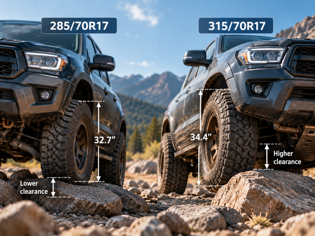 285/70R17 vs 315/70R17: The Ultimate Tire Size Comparison