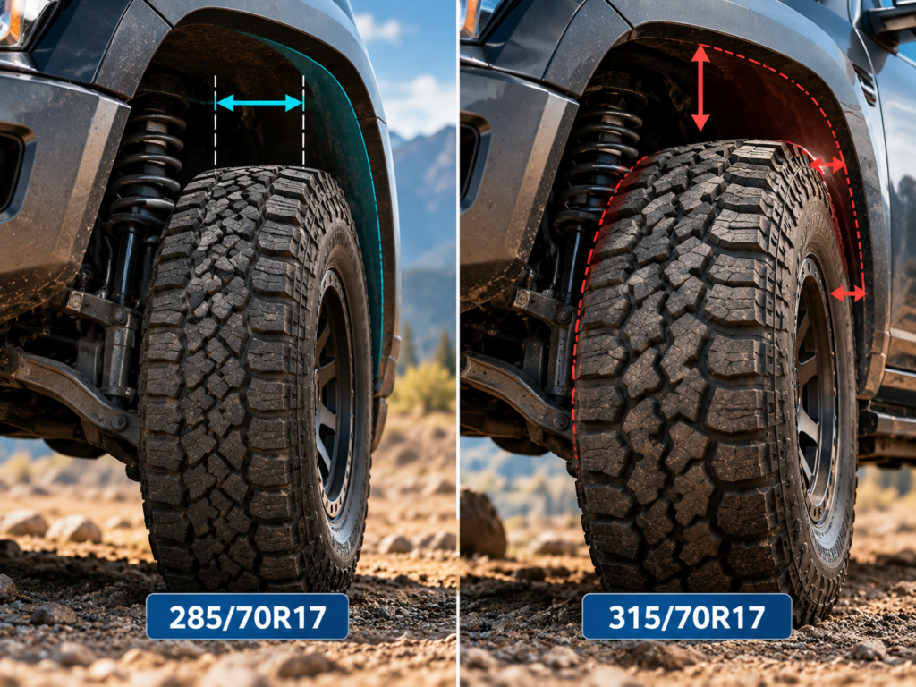 285/70R17 vs 315/70R17: The Ultimate Tire Size Comparison